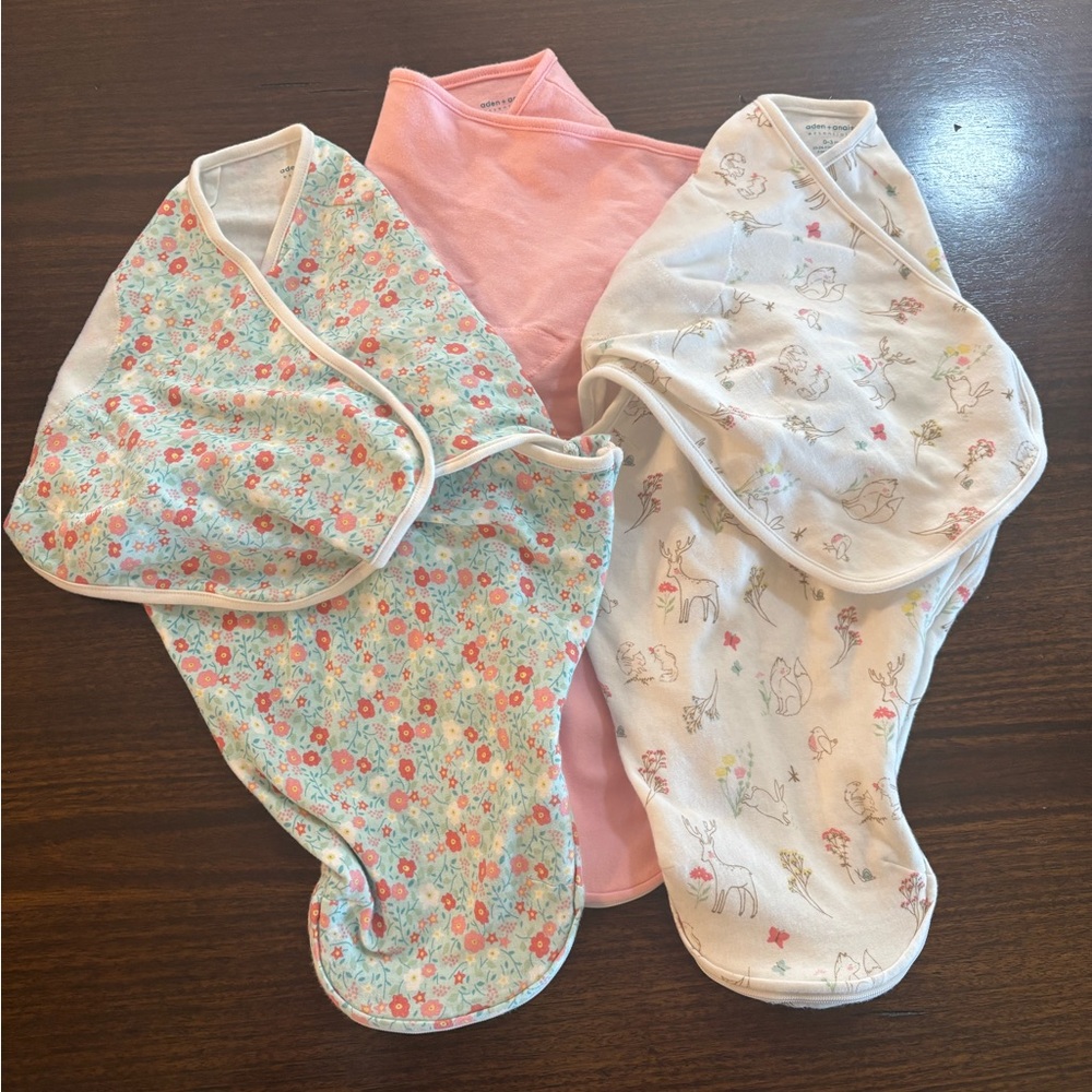 aden + anais Soft Baby Swaddle Sack Set - Pink and Cream
